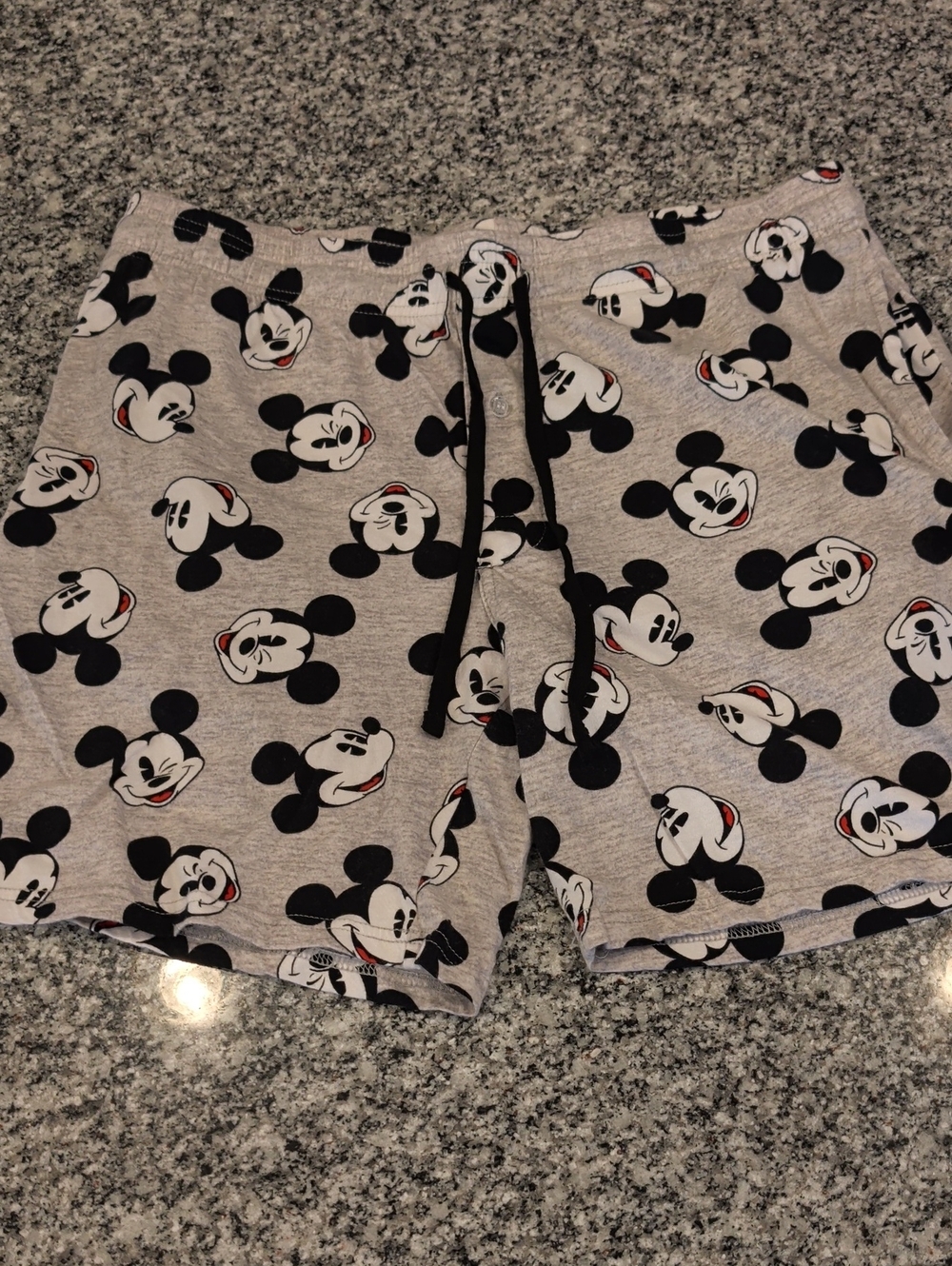 Disney Men's Grey Mickey Mouse Print Lounge Shorts